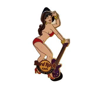 Hard Rock Café Punta Cana Sexy Woman in Bikini Guitar Metal Enamel Pin RARE